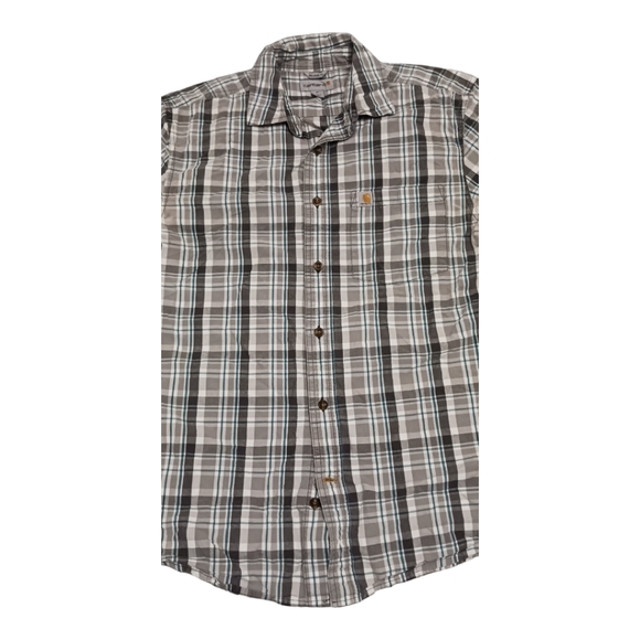 Carhartt short Sleeve Plaid Button-up Shirt Relaxed Fit - Picture 2 of 4